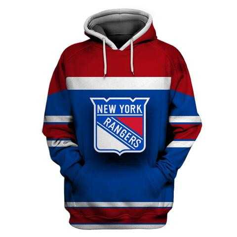 NY Rangers Blue Red All Stitched Hooded Sweatshirt,We sell and wholesale NY Rangers Blue Red All Stitched Hooded Sweatshirt on line form chian!